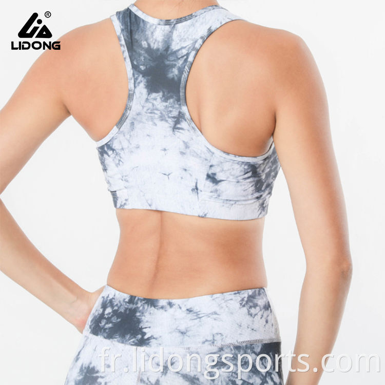 Design personnalisé Sport T-shirt Sport Yoga Clothing Ensembles de vêtements de sport pour les femmes fabriquées en Chine